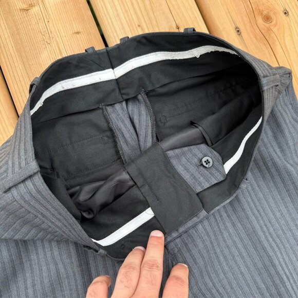 Tom James Royal Classic Suit 2pc Holland & Sherry Savile Row Striped 40L 32x33 - Picture 16 of 16